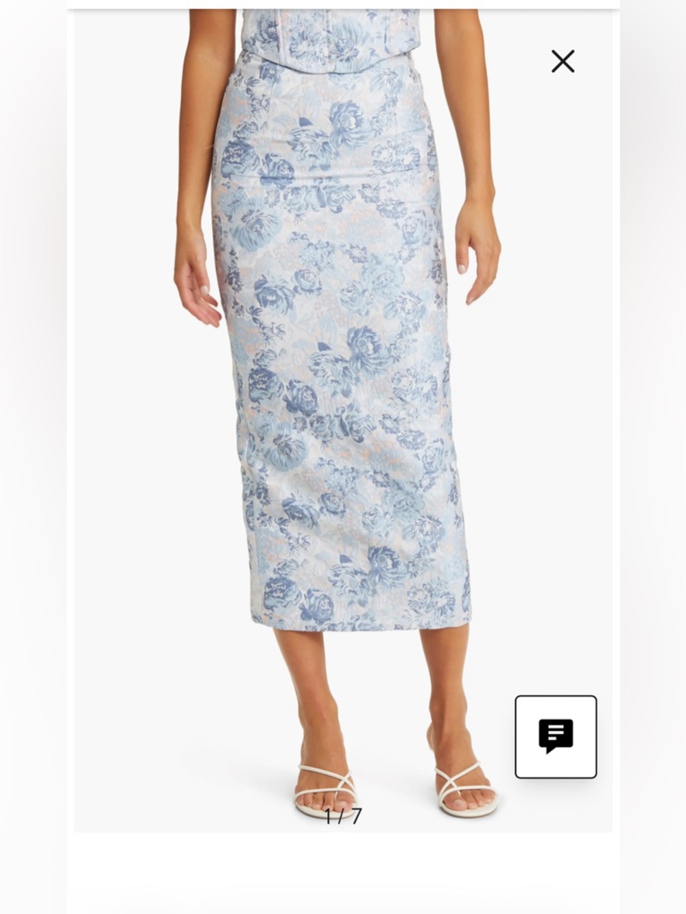 Yllw The Label Harmony Midi Pencil Skirt in Light Blue